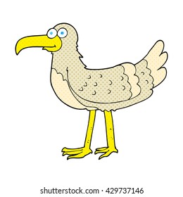 freehand drawn cartoon seagull