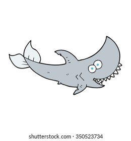 freehand drawn cartoon shark
