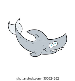 freehand drawn cartoon shark