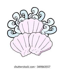 conchas de dibujos animados dibujados a mano libre