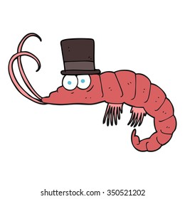 freehand drawn cartoon shrimp