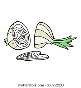 freehand drawn cartoon sliced onion