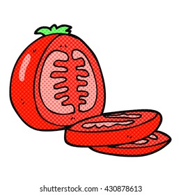 freehand drawn cartoon sliced tomato