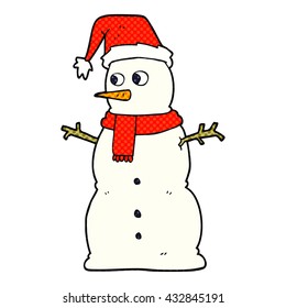freehand drawn cartoon snowman