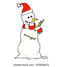 freehand drawn cartoon snowman
