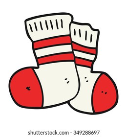 freehand drawn cartoon socks