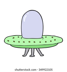 freehand drawn cartoon spaceship