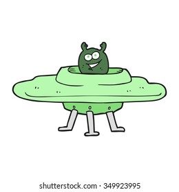 freehand drawn cartoon spaceship