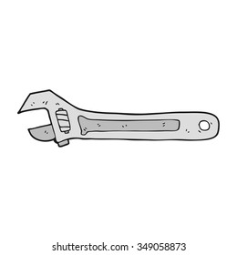 freehand drawn cartoon spanner