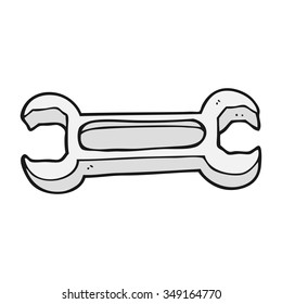 freehand drawn cartoon spanner