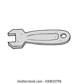 freehand drawn cartoon spanner