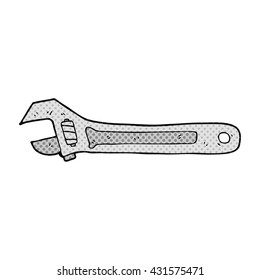 freehand drawn cartoon spanner