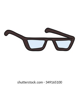 freehand drawn cartoon spectacles