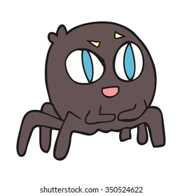 freehand drawn cartoon spider