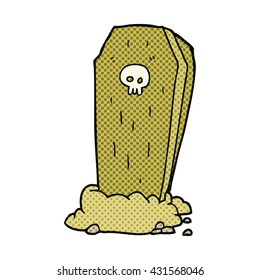 freehand drawn cartoon spooky coffin