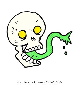 freehand drawn cartoon spooky halloween skull