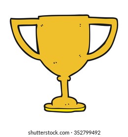 freehand drawn cartoon sports trophy