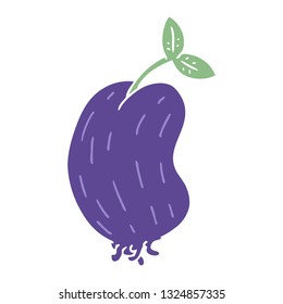 freehand drawn cartoon of a sprouting bean