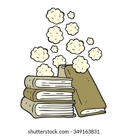 pila de libros de dibujos animados a mano libre