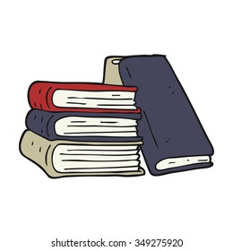 freehand gezeichneter Cartoon-Stapel von Büchern
