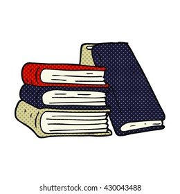 freehand drawn cartoon stack of books