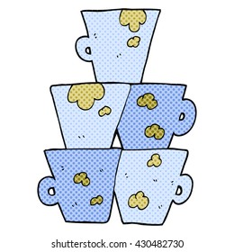 colección de dibujos animados a mano libre de tazas de café sucias