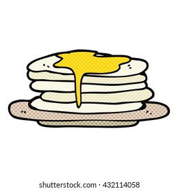 freehand drawn cartoon stack of pancakes