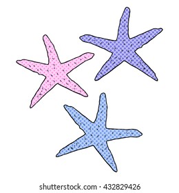 freehand drawn cartoon starfish