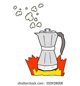 freehand drawn cartoon stovetop espresso maker