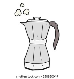 freehand drawn cartoon stovetop espresso maker