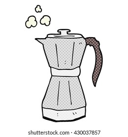 freehand drawn cartoon stovetop espresso maker