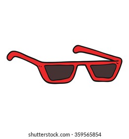 freehand drawn cartoon sunglasses