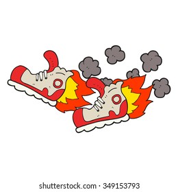 freehand drawn cartoon super fast sneakers
