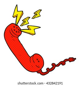 freehand drawn cartoon telephone receiver