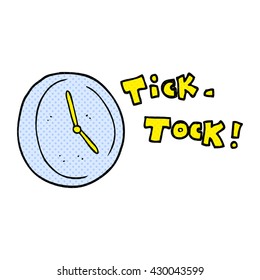freehand drawn cartoon ticking clock