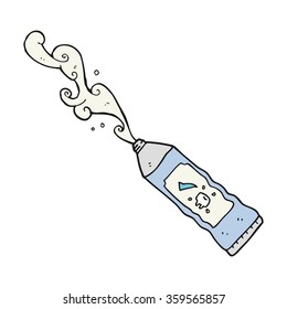 Freehand Drawn Cartoon Toothpaste Squirting