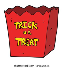 freehand drawn cartoon trick or treat bag