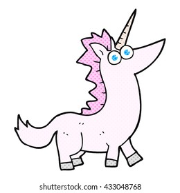 freehand drawn cartoon unicorn