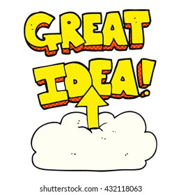 freehand gezeichneter Cartoon-Upload in die Cloud
