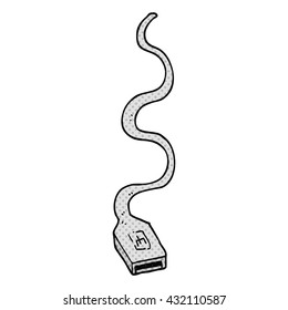cable usb de dibujos animados a mano libre