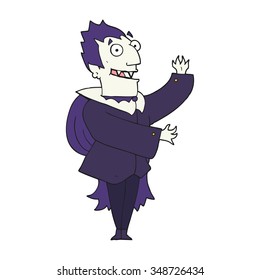 freehand drawn cartoon vampire