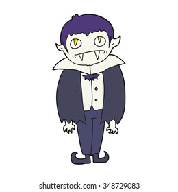 freehand drawn cartoon vampire boy