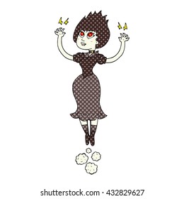 freehand drawn cartoon vampire girl flying