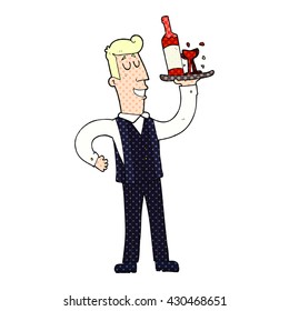 freehand drawn cartoon waiter