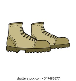 freehand drawn cartoon walking boots