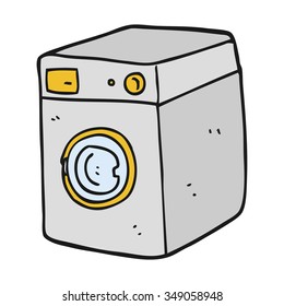 freehand drawn cartoon washing machine