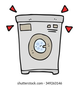 freehand drawn cartoon washing machine