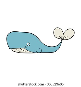 freehand drawn cartoon whale