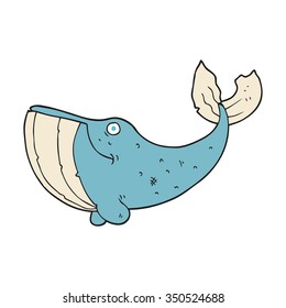 freehand drawn cartoon whale