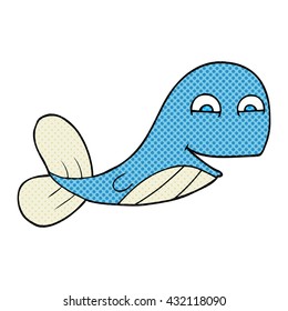 freehand drawn cartoon whale